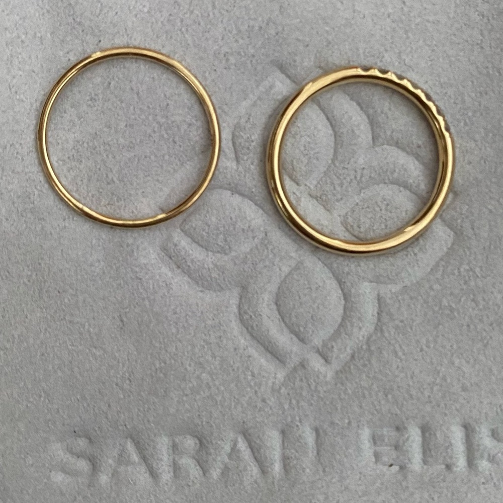 14K Gold & Diamond Stacker Rings - Picture 7 of 9